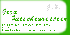 geza hutschenreitter business card