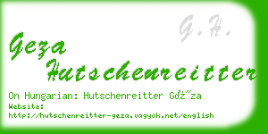 geza hutschenreitter business card